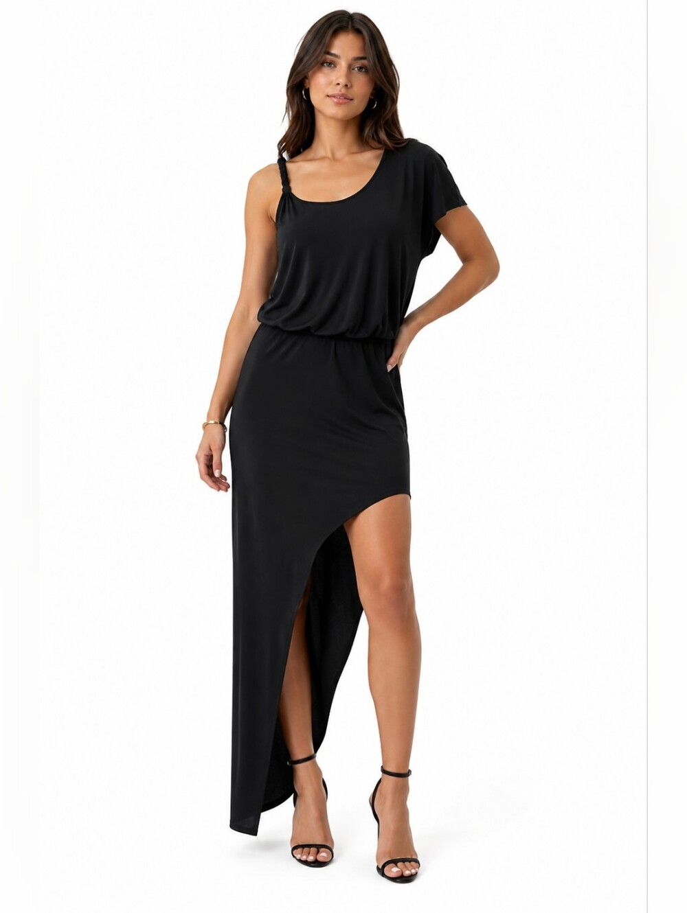 Sparkle & Fade Urban Outfitters Y2K Black Asymmetrical Maxi Dress S